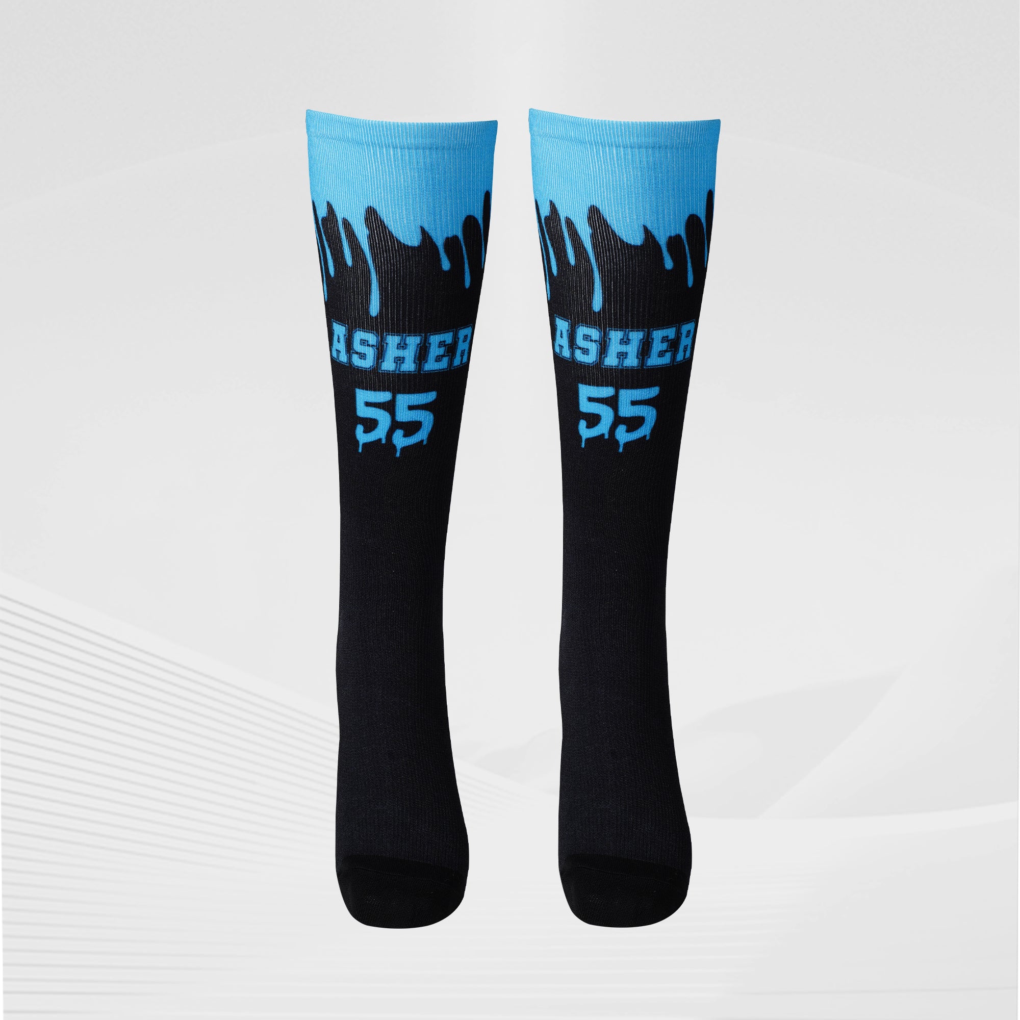 Calcetines de compresión suaves personalizados con nombre y número Accesorio de equipo Regalo para el día del partido para los amantes de los deportes de pelota