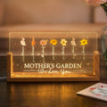 Lámpara de noche LED acrílica rectangular personalizada We Love You Birth Flower con base de madera y 1-12 nombres Regalo del Día de la Madre para mamá Abuela