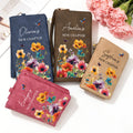 Personalizado Nuevo Capítulo Floral Mariposa Portátil PU Cartera de cuero con nombre y pulsera de jubilación Cumpleaños de regalo para las mujeres