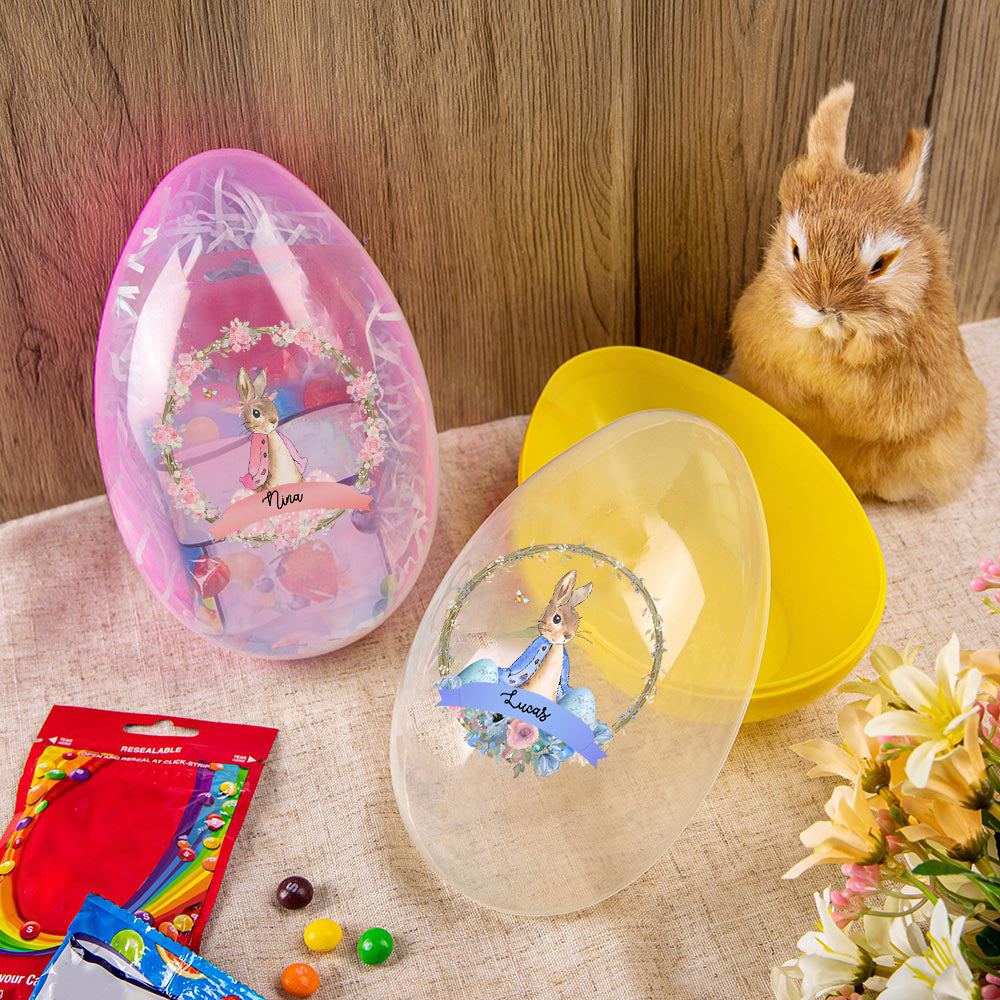 Conejito de Pascua Personalizado Corona de Pascua Huevos de Pascua Jumbo Rellenables con Nombre Fiesta de Cacería de Huevos Cesta de Pascua Regalo para Niños Niñas