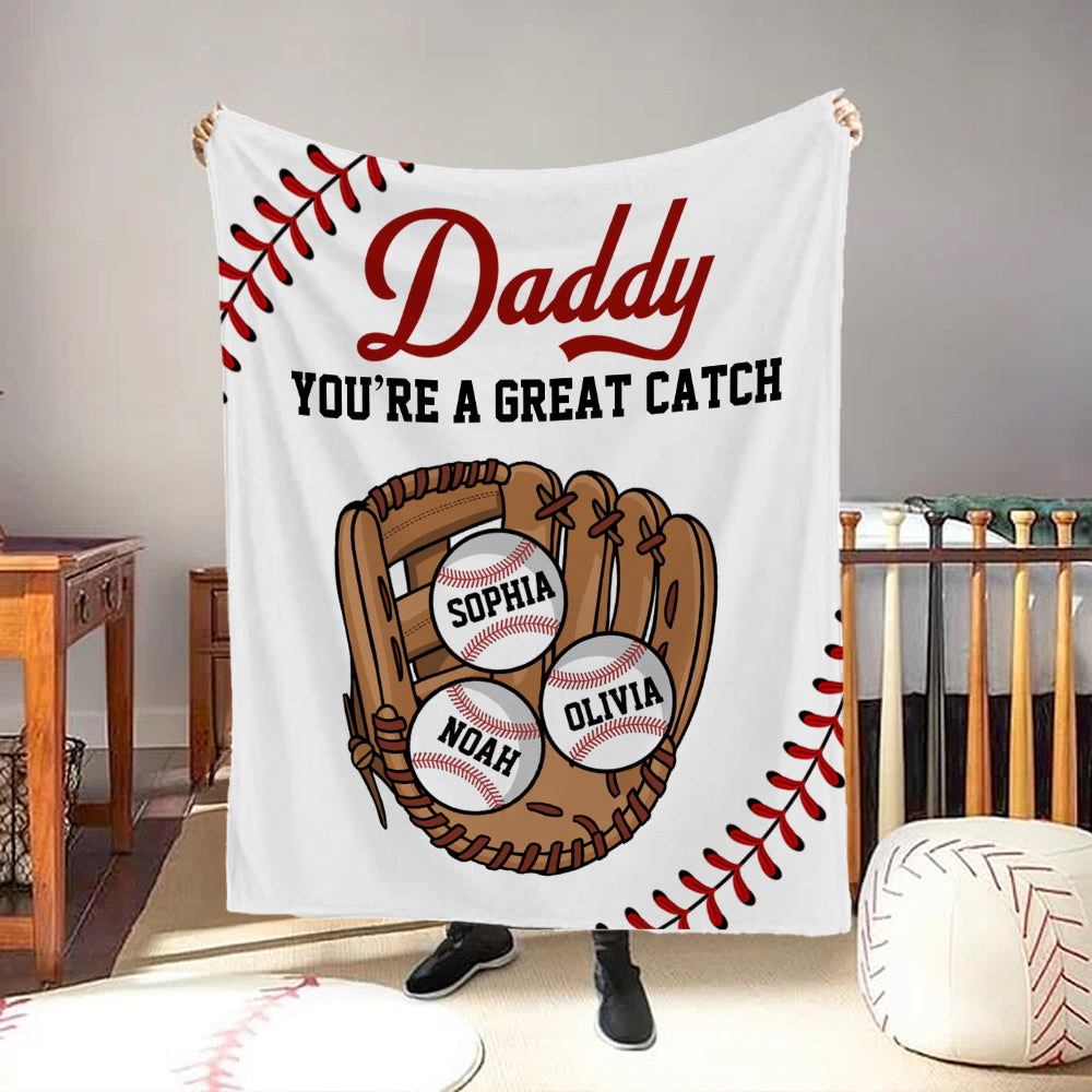 Guante de béisbol personalizado 1-8 Nombres Manta suave multicolor con título y texto Decoración del hogar Regalo de cumpleaños para los amantes del béisbol