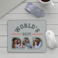 Alfombrilla de ratón antideslizante personalizada con 3 fotos del mejor papá del mundo Suministros de escritorio de oficina Cumpleaños Día del Padre Regalo de Navidad para papá