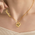 Personalizado Birthstone collar de doble corazón con el nombre de la joyería delicada Aniversario Cumpleaños San Valentín Día de regalo para las mujeres