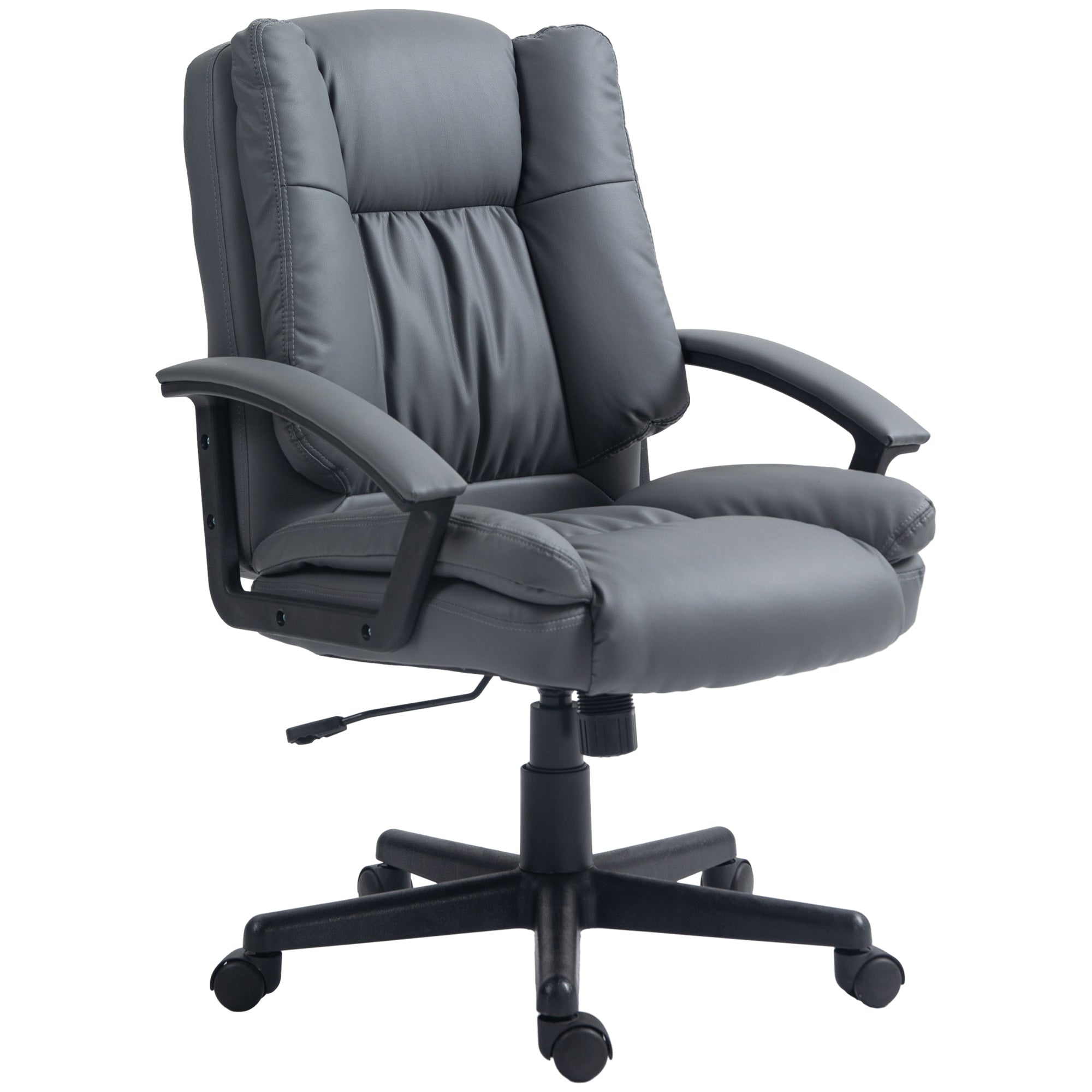 Mid Back Computer Desk Chair with Adjustable Height & Rolling Wheels, Dark Grey
