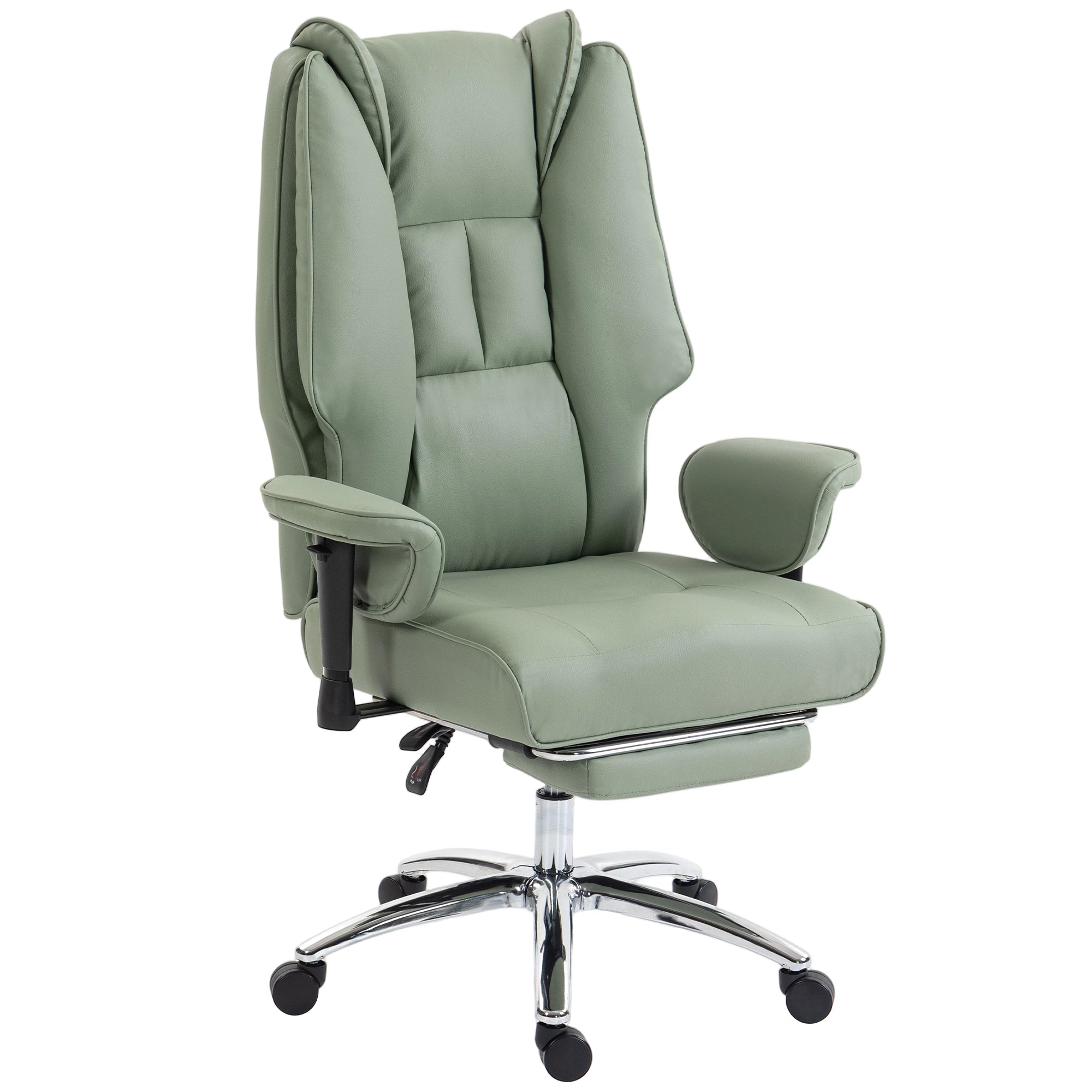 Executive Ergonomic Office Chair with Recline & Footrest, Adjustable Arms, Green