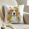 Flores de acuarela personalizadas Foto de mascota Suave Funda de almohada con nombre Decoración para el hogar Pérdida de mascota Cumpleaños Regalo para el dueño de mascota Amante