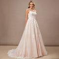 Bridal Wedding Dress Ivory-Nude Long Square Ball-Gown Princess