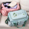 Bolsa de viaje grande personalizada estilo acuarela artística floral con nombre y correa para el hombro Regalo de cumpleaños de viaje para mujer