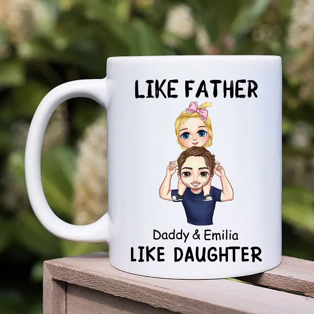 Taza de cerámica personalizada con el nombre del padre para el día del padre de la familia.