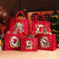 Bolsa de yute roja de gran capacidad con nombre para regalo de fiesta de Navidad para niños adultos