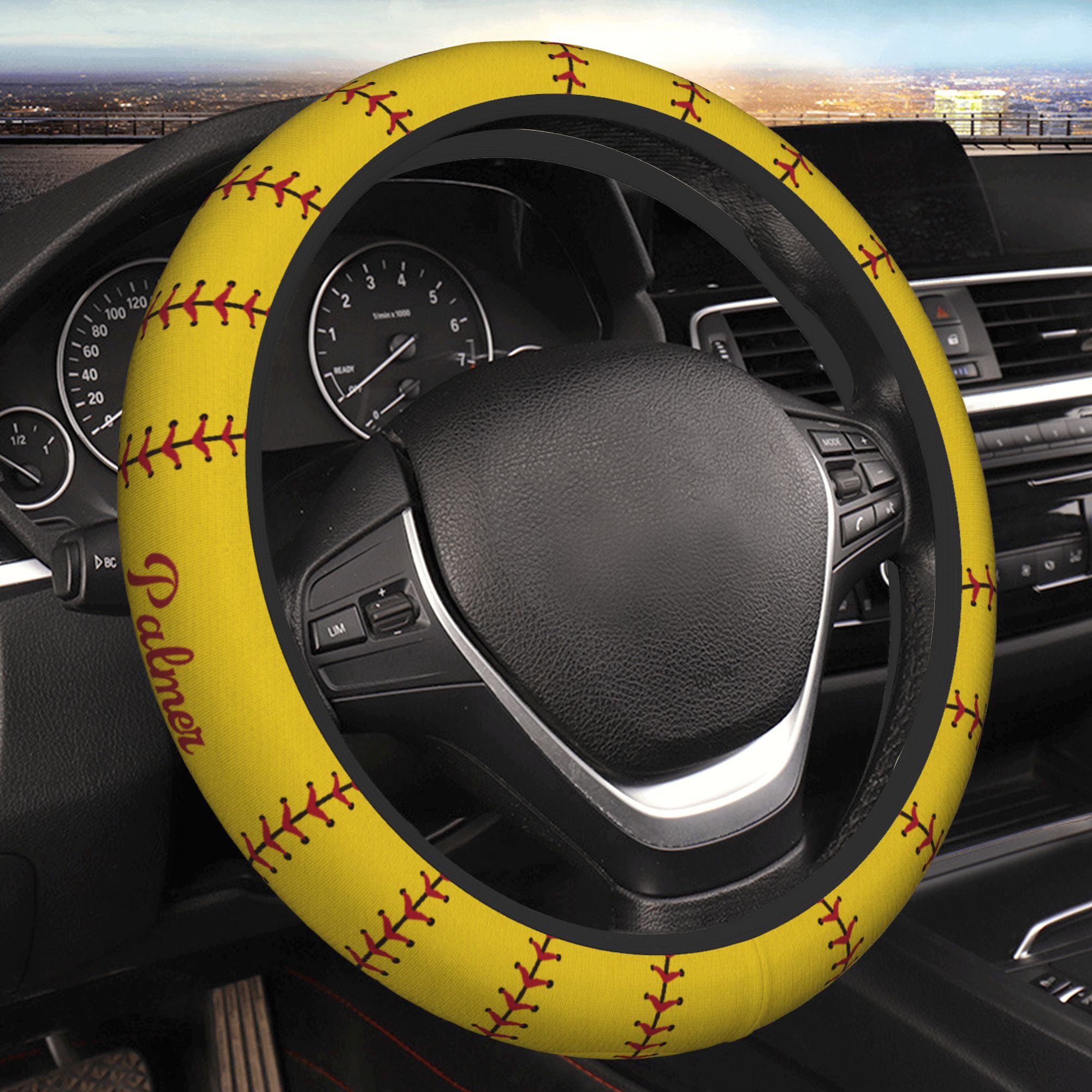 Funda antideslizante para volante de coche con nombre y número Accesorios de coche Regalo de cumpleaños para el propietario del coche