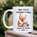 Taza de Cerámica Personalizada Padre-Hijo Dibujos Animados Panda Unicornio Dinosaurio 11 oz con Nombre Año Día del Padre Cumpleaños Gracias Regalo para Papá