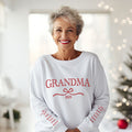 Sudadera personalizada con lazo multicolor para abuela Sudadera suave con capucha con los nombres de 1 a 12 nietos Día de la Madre Regalo de cumpleaños para la abuela Mamá