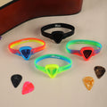 Pulsera de silicona para púas de guitarra con 5 púas, personalizada y grabada con el nombre Regalo de cumpleaños para amantes de la música y la guitarra