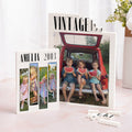 Película Retro Personalizada 1-4 Fotos Rompecabezas de Bloques con Nombre y Año Decoración del Hogar Aniversario Cumpleaños Regalo para Amigos de la Familia