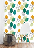 Abstract Colorful Geometric White Wallpaper