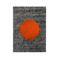 Abstract Maze Orange Sun Hand Tufted Wool Rug