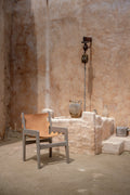 Abu Sling Leather and Teak Lounge Chair