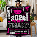 Gorra de Graduación Personalizada Clase 2026 You Did It Manta Suave con Nombre y Año Decoración para el Hogar Fiesta de Graduación Regalo para Graduados