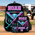 Personalizado Cool helado goteo de béisbol Mochila Bolsa de almuerzo Estuche con nombre Juego de 3 de vuelta a la escuela Cumpleaños Día del Juego de regalo para los estudiantes