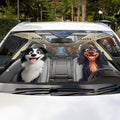 Personalizado 1-4 3D Style Dog Cartoon Character Funny Car Windshield Sun Shade with Name Holiday New Car Birthday Gift for Dog Lovers Car Owner