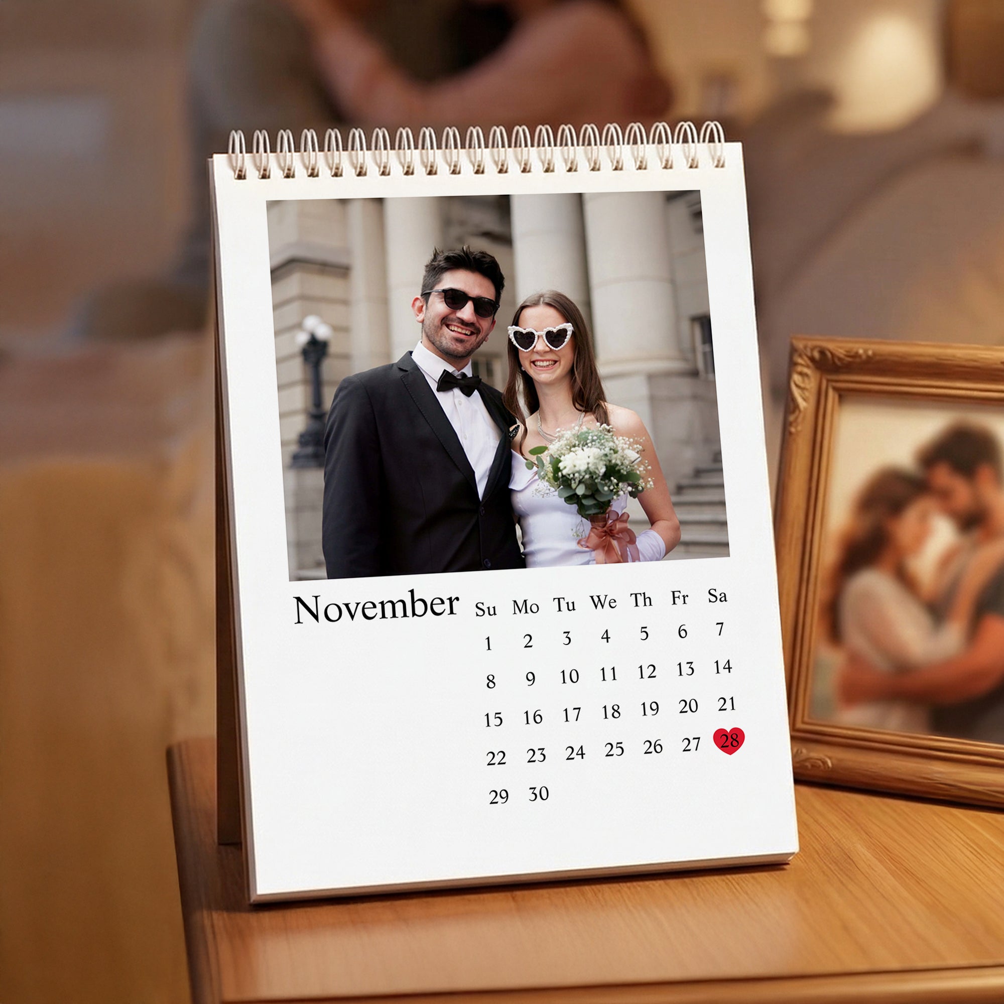Personalizado 12 Fotos 2026 2027 Calendario con Texto Especial Fecha Conmemorativa Aniversario Cumpleaños Regalo para Recién Nacido Familia Amigos