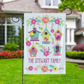 Bandera de jardín personalizada con la bendición de un pájaro y de 1 a 12 nombres Decoración de otoño para jardín exterior Regalo de Acción de Gracias para la familia y los amigos