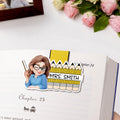 Personalizado lindo personaje de dibujos animados lápiz magnético Bookmark Clip con texto Día del Maestro de vuelta a la escuela de regalo para el profesor
