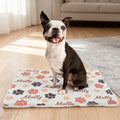Personalizada Paw Prints Suave Pet Bed Mat con Nombre Actividades al aire libre Pet Party Cumpleaños Regalo para los amantes de los dueños de mascotas