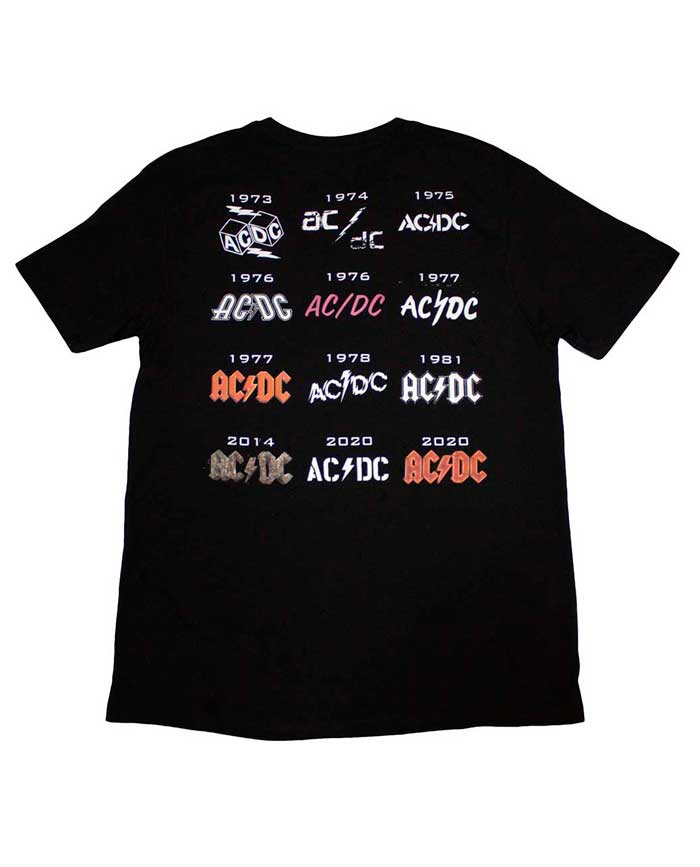 AC/DC - Camiseta "Logo History (Especial 50 Aniversario)" Unisex