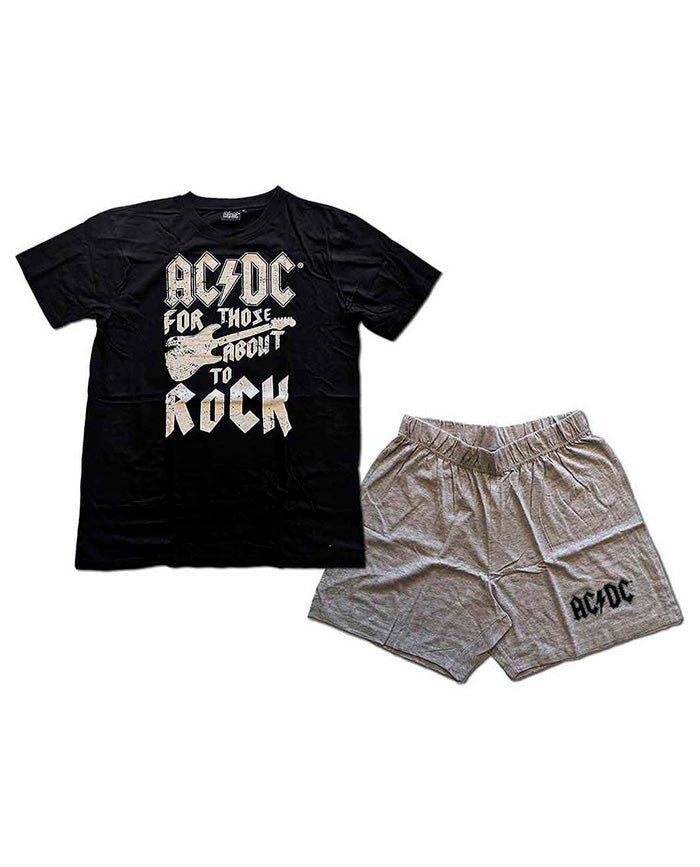 AC/DC - Pijama de Verano "FTATR Guitar" Unisex