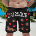 Personalizado I Love My Wife So Stay Away From Me Face Traje de baño con slip de malla y cordón de viaje Regalo de cumpleaños esencial para hombre