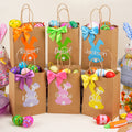 Conejito de Pascua Personalizado Bolsas de Papel Kraft Reutilizables con Nombre Regalo de Pascua para Niños Niñas