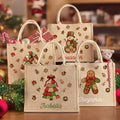 Personalizada Patchwork Elemento Árbol de Navidad Santa Claus Bolsa de yute grande con nombre Regalo de Navidad para la familia Niños