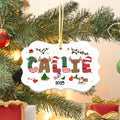 Personalizado Santa Claus Reno Alfabeto Irregular Adorno de Cerámica con Nombre y Cordón Decoración del Árbol Regalo de Navidad para la Familia