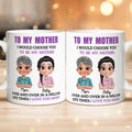 Taza de café de cerámica personalizada con dibujos animados de madre e hija con nombre Uso diario Cumpleaños Día de la Madre Regalo para niñas Mujeres