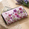 Personalizado Nacimiento Flor PU Cartera de mano de cuero con nombre y múltiples compartimentos Accesorios de viaje Día de la Madre Cumpleaños Regalo para Mujeres Niñas