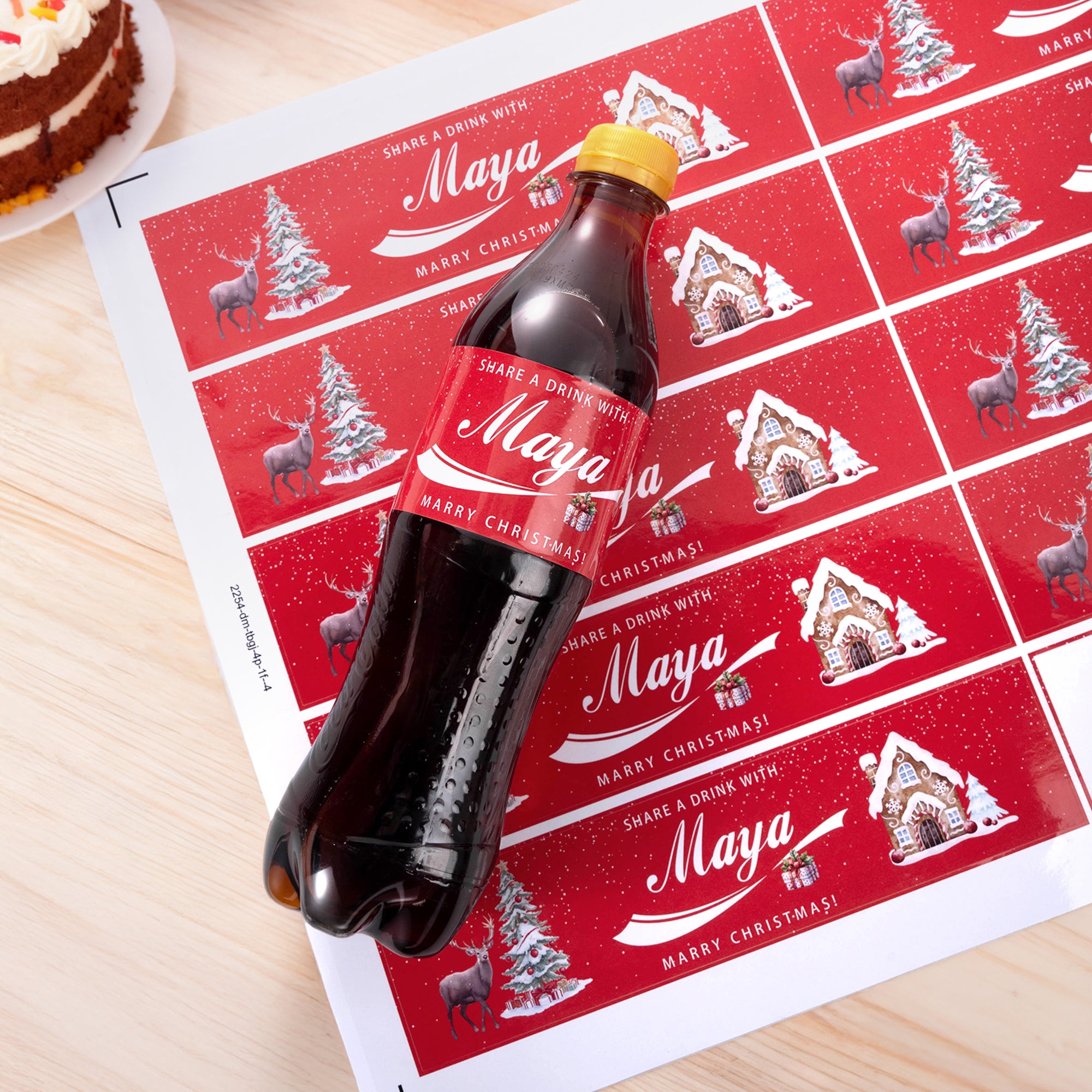 Juego de 20 etiquetas adhesivas para botellas de refresco de cola personalizadas con nombre y texto Regalos divertidos de Navidad para amigos y familiares