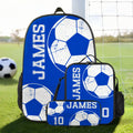 Personalizado Multicolor Bola Deportes Mochila Bolsa Almuerzo Estuche con Nombre y Número Equipo Entrenamiento Vuelta al Cole Regalo para Niños Estudiantes