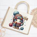 Bolsa de yute de ganchillo personalizada con dibujos animados y nombre Accesorios de viaje Regalo de cumpleaños Vacaciones para mujeres amantes del punto