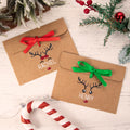 Cinta multicolor personalizada Reno Sobre de papel kraft con nombre Regalo de Navidad para amigos de la familia