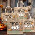 Hangin personalizado con mi Boos calabaza fantasma bolsa de yute con 1-6 nombres de Halloween Fiesta de Regalo para Niños Niñas