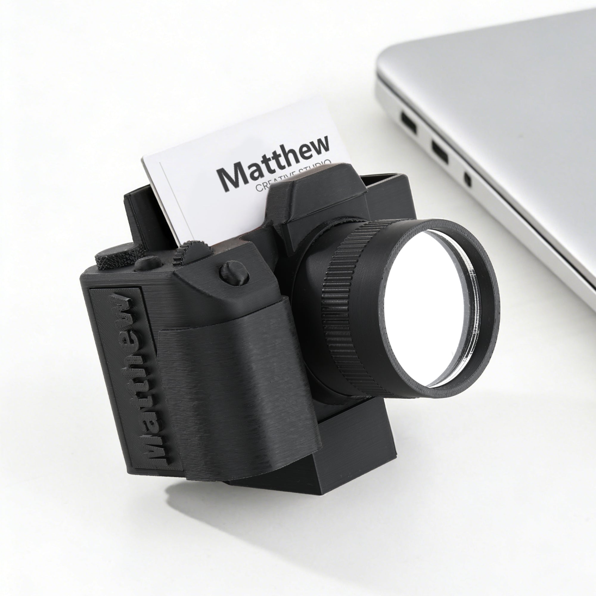 Personalizado 3D Impreso Cámara Forma Titular de la Tarjeta de Negocios Placa con Nombre Escritorio Decoración Cumpleaños Regalo para Fotógrafos Entusiastas de la Fotografía
