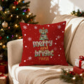 Personalizado Feliz y Brillante Leopardo Imprimir Arco de Navidad Suave Funda de Almohada con Nombre Decoración del Hogar Navidad Regalo para Niños Familia