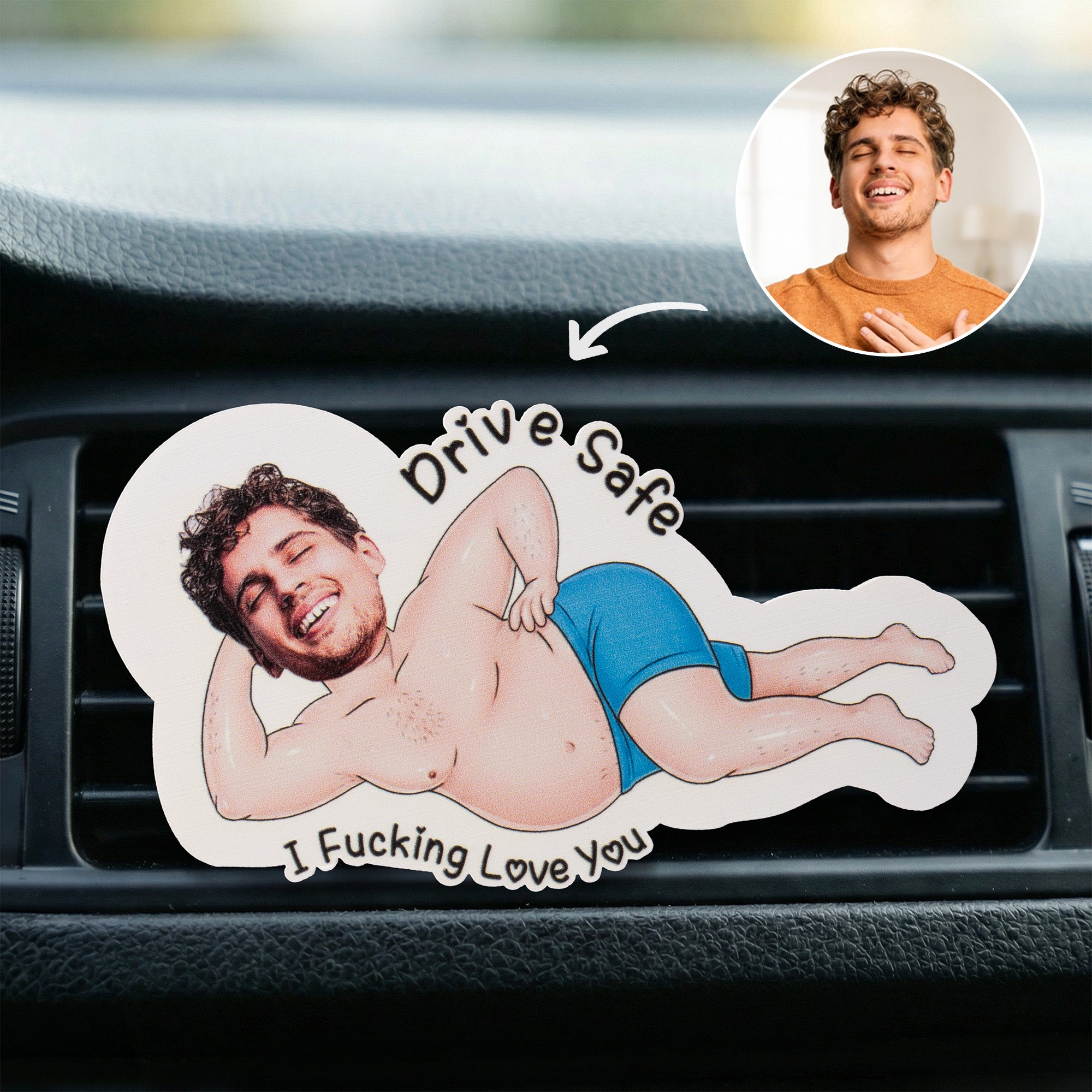 Personalizado Drive Safe I Fucking Love You Foto Car Vent Clip Diario Cumpleaños Aniversario Regalo para Novia Novio Amigo