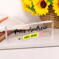 Placa acrílica personalizada para lápiz con nombre y texto Material de oficina Decoración de escritorio Día del profesor Regalo de cumpleaños para profesor Educador