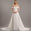 Bridal Wedding Dress Ivory Detachable Off the Shoulder Mermaid