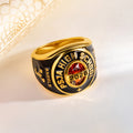 Anillo de Graduación Personalizado con Piedra de Nacimiento del Zodiaco y Nombre y Texto Grabados Regalo de Graduación para Graduados de Secundaria y Universidad