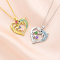 Personalizado 1-7 Birthstones Corazón Dolphin Zircon Collar con nombres grabados Joyería Exquisita Cumpleaños Día de la Madre Regalo para Mujeres Mamá Esposa