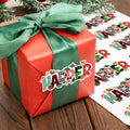 Gorro de Papá Noel Personalizado Letra de Navidad de Alce Juego de 2 Pegatinas Impermeables con Nombre Regalo Decoración Fiesta de Navidad Favor para Niños Familia Amigos
